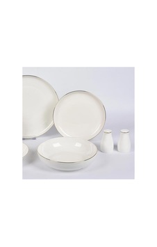 New Bone Porselen Yuvarlak 30 Parça Yemek Takımı Mtfk0118 Beyaz