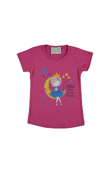 Liay Moda Ay Ve Peri Baskılı Kız Çocuk Tişört Fuşya Liay Moda Ay Ve Peri Baskılı Kız Çocuk Tişört Fuşya