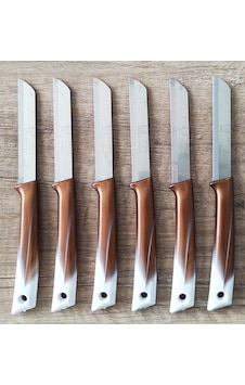 Solingen Marka Meyve Bıçağı 6'lı Set - Kahverengi Solingen Marka Meyve Bıçağı 6'lı Set - Kahverengi