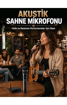 Çift Kablosuz El Mikrofonu Net Ses Kalitesi Ve Dijital Gösterge