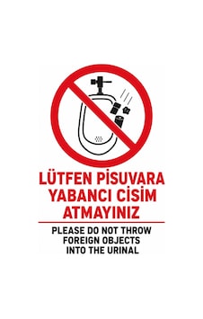 Lütfen Pisuvara Yabancı Cisim Atmayınız 21x30cm Pvc Isg Levha