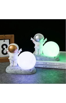 3d Astronot Modeli Figür Aydınlatma Gece Lambası Beyaz