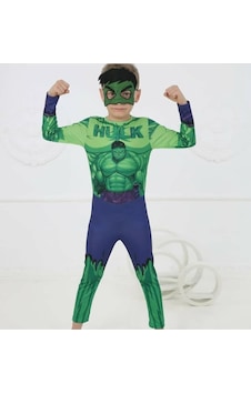 Happy Butik Erkek Çocuk Hulk Kostüm Yeşil Dev Yeşil
