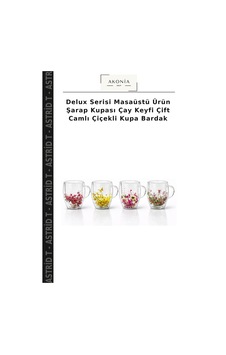 Delux Serisi Masaüstü Ürün Şarap Kupası Çay Keyfi Çift Camlı Çiçekli Kupa Bardak Çok Renkli Delux Serisi Masaüstü Ürün Şarap Kupası Çay Keyfi Çift Camlı Çiçekli Kupa Bardak Çok Renkli
