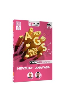 Yediiklim Yayınları 2026 Meb Ags Ahenk Serisi Mevzuat Anayasa Video Ders Notları