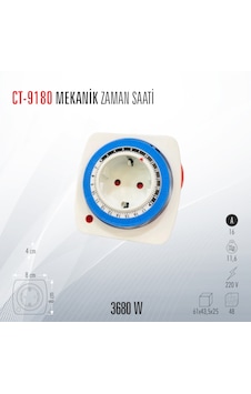 Cata Ct-9180 Mekanik Zaman Saatli Priz Cata Ct-9180 Mekanik Zaman Saatli Priz