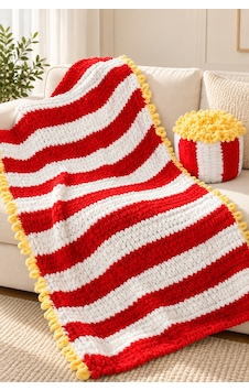 2 Si 1 Arada Popcorn Patlamış Mısır Tv Battaniyesi Puffy El Örgüsü Düğmeli Sinema Battaniyesi Patlamış Mısır Kovası Tasarım Krem