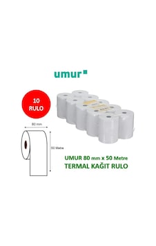 Umur Termal Pos Rulo 80 mm x 50 mt 10 Adet Umur Termal Pos Rulo 80 mm x 50 mt 10 Adet