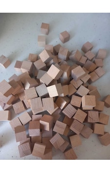 Doğal Ahşap Kayın Eğitici Küp Bloklar 100 Adet 2x2x2 Cm