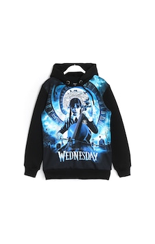 Kız Çocuk Wednesday 3 İp Kışlık Kapüşonlu 3d Baskılı Hoodie Siyah Kız Çocuk Wednesday 3 İp Kışlık Kapüşonlu 3d Baskılı Hoodie Siyah