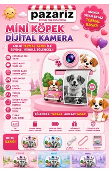 Çocuk Dijital Kamera Köpek Temalı Termal Yazıcılı 2.4 İnç Ekran Fotoğraf Video Selfie 3 Oyunlu Anında Baskı Makinesi Print Kamera Çift Kamera, Silikon Kılıf Çocuk Dijital Kamera Köpek Temalı Termal Yazıcılı 2.4 İnç Ekran Fotoğraf Video Selfie 3 Oyunlu Anında Baskı Makinesi Print Kamera Çift Kamera, Silikon Kılıf