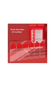 Kolay Açılır Güçlü Çift Taraflı Hazır Kesim Yaprak Bant 60'lı Paket 18x50mm