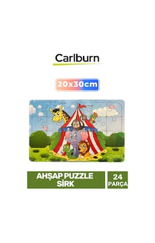Özel Seri Eğitici Zeka Geliştirici Öğretici El Göz Koordinasyonu Ahşap Puzzle Sirk - 24 Parça