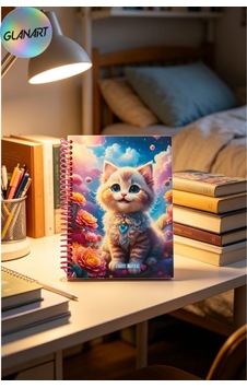 100 Yaprak Sevimli Kedi Desenli Orta Boy Sert Kapak Kareli Defter 17x24 Cırtlı 100 Yaprak Sevimli Kedi Desenli Orta Boy Sert Kapak Kareli Defter 17x24 Cırtlı