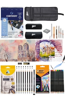 Canson Defter A5 200 Gr Adel Dereceli Kalem Seti 8'li Bic Aquarelle Kuru-suluboya Kalemi 12 Renk Canson Defter A5 200 Gr Adel Dereceli Kalem Seti 8'li Bic Aquarelle Kuru-suluboya Kalemi 12 Renk