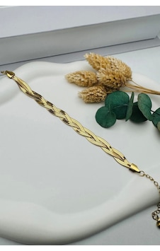 Kararma Yapmayan Gold Örgü Çelik Bileklik Gold Kararma Yapmayan Gold Örgü Çelik Bileklik Gold