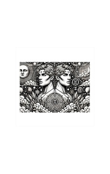Mitolojik İkizler Ve Astroloji Hediyelik Ahşap Tablo