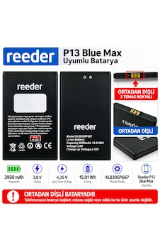 Reeder P13 Blue Max Uyumlu 3950 Mah Batarya Ortadan Dişli Reeder P13 Blue Max Uyumlu 3950 Mah Batarya Ortadan Dişli
