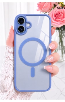 Fibaks iPhone 16 Plus Uyumlu Kılıf Magsafe Wireless Şarj Özellikli Tam Koruma Renkli Sert Kapak Mavi Fibaks iPhone 16 Plus Uyumlu Kılıf Magsafe Wireless Şarj Özellikli Tam Koruma Renkli Sert Kapak Mavi