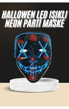 Cosmotex Işıklı Led Maske Parti Eğlence Maskesi Hallowen Neon Maske