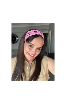 Kadın Örgü Saç Bandı El Yapımı Dantel Bandana Saç Aksesuarı Pembe Kadın Örgü Saç Bandı El Yapımı Dantel Bandana Saç Aksesuarı Pembe