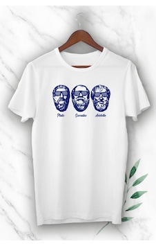 Flood Of Style Unısex Beyaz Filozof Plato Socrates Aristo Baskılı Tişört Flood Of Style Unısex Beyaz Filozof Plato Socrates Aristo Baskılı Tişört