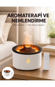Alev Efektli Aromaterapi Difüzörü 360 Ml Su Hazneli, Sessiz Ve Zaman Ayarlı Yeni Nesil Altın Alev Efektli Aromaterapi Difüzörü 360 Ml Su Hazneli, Sessiz Ve Zaman Ayarlı Yeni Nesil Altın