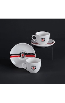 Neva Porselen Bjk Desenli Çay Fincan Seti 2'li Çok Renkli