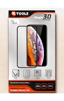 Apple iPhone Uyumlu 12 İçin Soft Edge Parmak İzi Bırakmayan Gerçek Temperli Cam