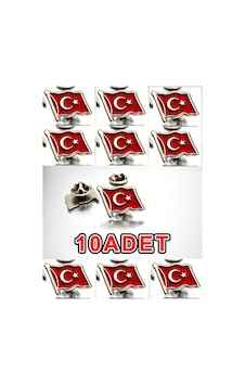 Yörük Tasarım 10 Adet Türk Bayrağı Gümüş Kaplama Yaka Rozeti Gümüş Yörük Tasarım 10 Adet Türk Bayrağı Gümüş Kaplama Yaka Rozeti Gümüş
