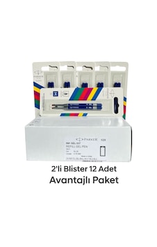 Parker Jel Kalem Refill Plastik Gövde 2'li Blister 12 Adet M Uç Mavi Parker Jel Kalem Refill Plastik Gövde 2'li Blister 12 Adet M Uç Mavi