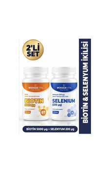Hotay Nutrition Wooggs Vital Biotin 5000 Mcg 120 Tablet + Selenyum 200 Mcg 120 Tablet 2'li Set