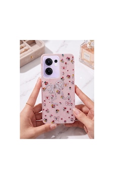 Oppo Reno 13f Taşlı Desenli Fiyonk Silikon Kılıf Pembe Oppo Reno 13f Taşlı Desenli Fiyonk Silikon Kılıf Pembe