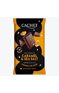 Cachet Sütlü Belçika Çikolatası %32 Karamelli Ve Deniz Tuzlu Sütlü Çikolata Bar 300 Gr