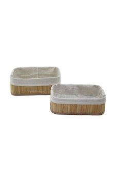 2li Dikdörtgen Bambu Kenar Organizer Sepet Ahşap Altlık - Bezli 19x27x10cm - 15x24x8cm 5250 Diğer 2li Dikdörtgen Bambu Kenar Organizer Sepet Ahşap Altlık - Bezli 19x27x10cm - 15x24x8cm 5250 Diğer
