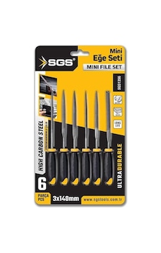 Tr Sgs Mini Eğe Seti, 6 Parça, 3x140 Mm, Metal El Aleti, Model Sgs1356