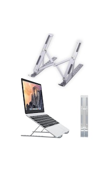 Teleskopik Laptop Standı Ayarlanabilir Yükseklikli Metal Gövdeli Taşınabilir Ergonomik Cihaz Standı