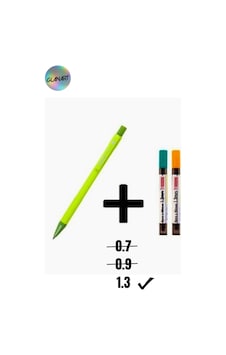 1.3 Mm Uçlu Kalem Ve 2 Paket 1.3 Mm Uç Seti Mikro Yeşil