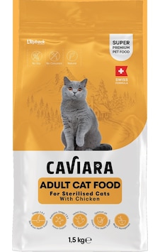 Caviara Somonlu Yetişkin Kısır Kedi Maması 1500 G Caviara Somonlu Yetişkin Kısır Kedi Maması 1500 G