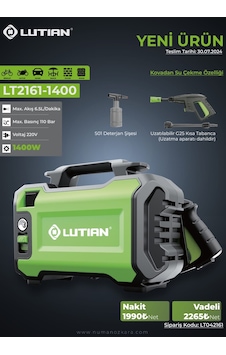 Lutıan Lt2161 1400 W 110 Bar Kovadan Su Çekme Özelliği Yıkama Makinası Lutıan Lt2161 1400 W 110 Bar Kovadan Su Çekme Özelliği Yıkama Makinası
