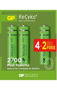 Gp Aa 2600 Mah Şarjlı Kalem Pil 4+2'li Paket Gp270aahce4-2 Gp Aa 2600 Mah Şarjlı Kalem Pil 4+2'li Paket Gp270aahce4-2