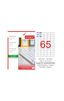 Tanex Tw-2065 Beyaz Etiket 38.1 MM X 21.12 MM Tanex Tw-2065 Beyaz Etiket 38.1 MM X 21.12 MM