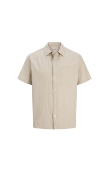 Jack & Jones Erkek Relaxed Fit Kisa Kollu Gömlek - Easton - 12294082 Silver Lining Jack & Jones Erkek Relaxed Fit Kisa Kollu Gömlek - Easton - 12294082 Silver Lining