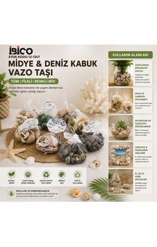 İbico İ12-243 Fileli Midye Ve Deniz Kabuğu Vazo Taşı - Renkli Mix Eko- 20'li Paket Diğer İbico İ12-243 Fileli Midye Ve Deniz Kabuğu Vazo Taşı - Renkli Mix Eko- 20'li Paket Diğer