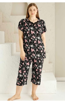 Alimer Kadın Siyah Büyük Beden Bermuda Pijama Takm Edy2735b-s Siyah Alimer Kadın Siyah Büyük Beden Bermuda Pijama Takm Edy2735b-s Siyah