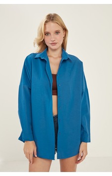 Meecy Kadın Saks Mavi Oversize Uzun Basic Gömlek Saks Mavi Saks Mavi Meecy Kadın Saks Mavi Oversize Uzun Basic Gömlek Saks Mavi Saks Mavi