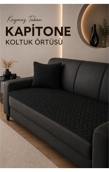 Kaymaz Taban Kapitone Koltuk Örtüsü Çekyat Koruyucu 70x190 Cm Siyah Kaymaz Taban Kapitone Koltuk Örtüsü Çekyat Koruyucu 70x190 Cm Siyah