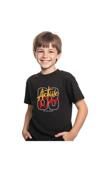 Panios Kids Unisexs Çocuk Baskılı Kısa Kollu T-shirt Siyah Panios Kids Unisexs Çocuk Baskılı Kısa Kollu T-shirt Siyah