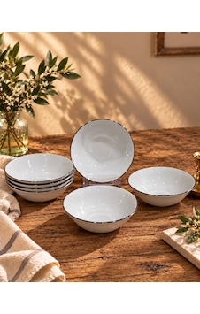6lı Pure Bone Porselen Platin Çorba Kasesi-7777 Çok Renkli 6lı Pure Bone Porselen Platin Çorba Kasesi-7777 Çok Renkli