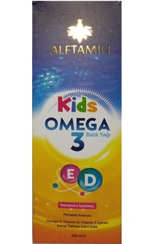 Alftamin Kids Portakallı Omega 3 Balık Yağı Şurup 150 ML Alftamin Kids Portakallı Omega 3 Balık Yağı Şurup 150 ML